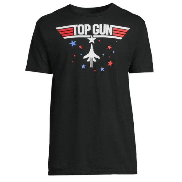 Paramount Top Gun Men's Black Patriotic Graphic Short Sleeve Tee NWT Size 3XL - Picture 1 of 5